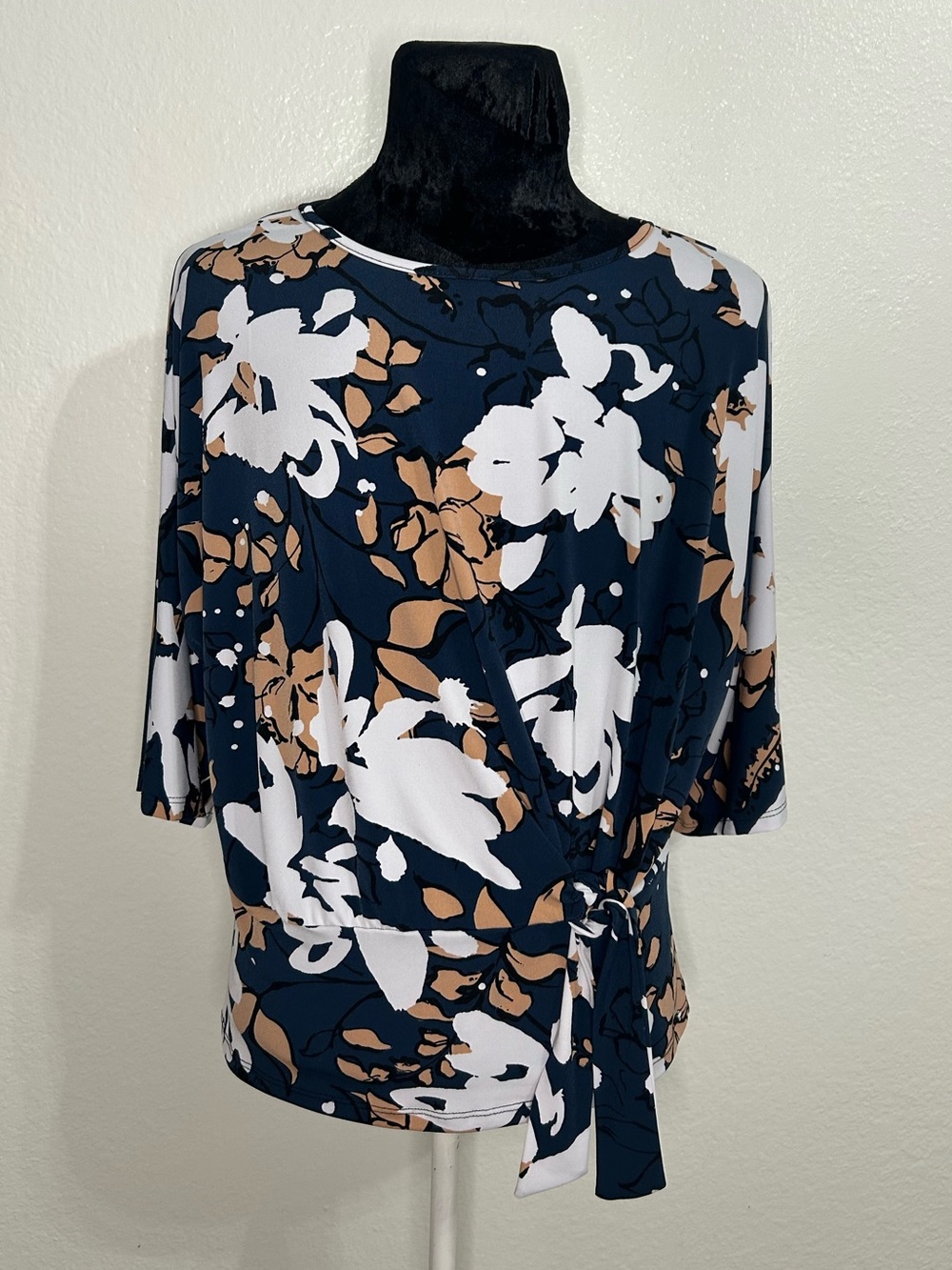 Clara Sun Woo Floral Faux Wrap Tie Blouse Women’s Medium